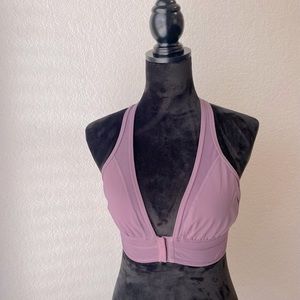 Lululemon front clasp closure purple taupe 10